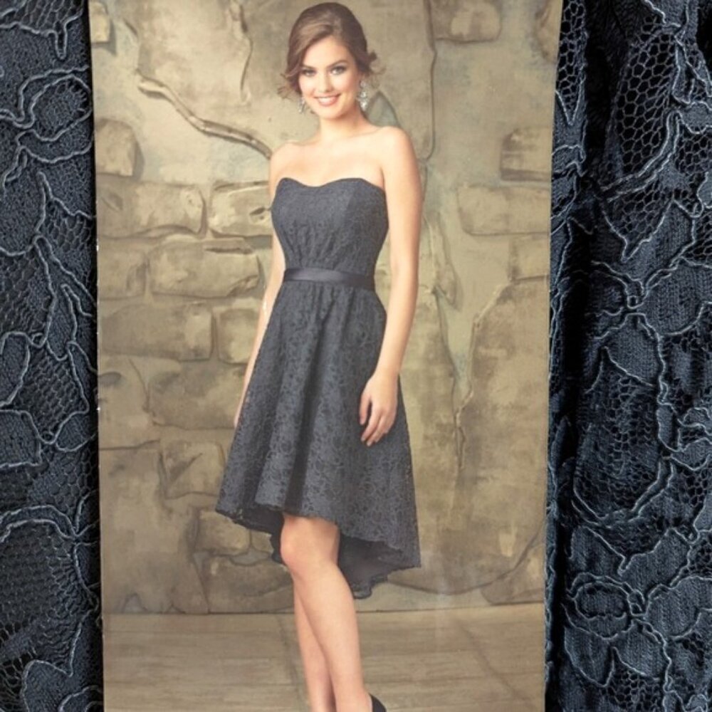 Mori Lee by Madeline Gardner Charcoal Grey A-Line Sweetheart Neckline Size 8